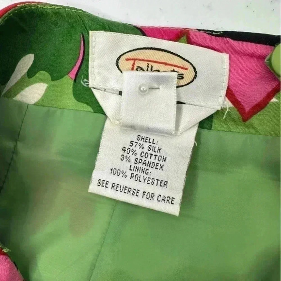 Talbots Stretch Silk/Cotton Blend Skirt Floral Colorful Print Knee Length Size 8 - Picture 5 of 11